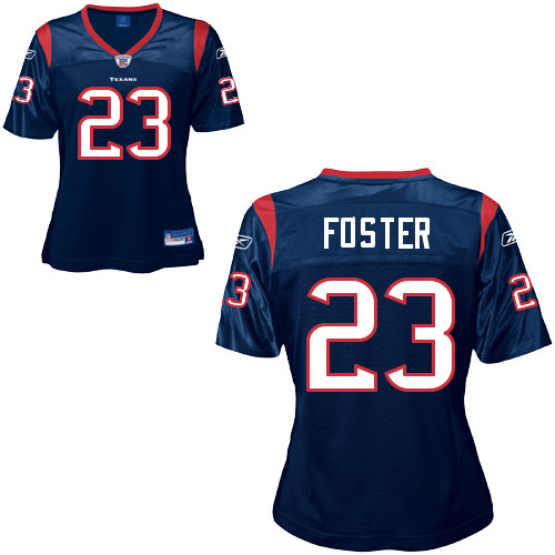 Texans #23 Arian Foster Blue Women's Team Color Stitched NFL Jersey